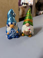 Hand Painted Ceramic Christmas Gnome Set, Snowflake & Cocoa Gnomes, One of a Kind Holiday Decor, Winter Tiered Tray Decor, Christmas Gift