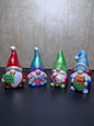Hand Painted Ceramic Christmas Gnome Set, Winter Snowflake Gnomes, One of a Kind Holiday Decor, Tiered Tray Decor, Christmas Gift
